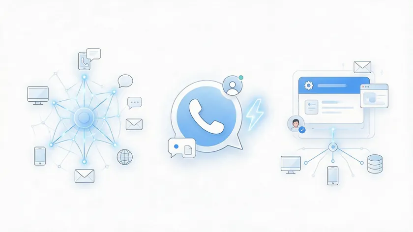 Illustration of the three WhatsApp API provider archetypes: omnichannel, WhatsApp-first, and application-layer
