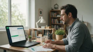 A business owner comparing WhatsApp API provider dashboards on a laptop before choosing a BSP