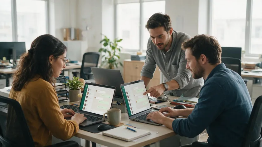 Customer support team collaborating on WhatsApp conversations through a WhatsApp API provider workspace