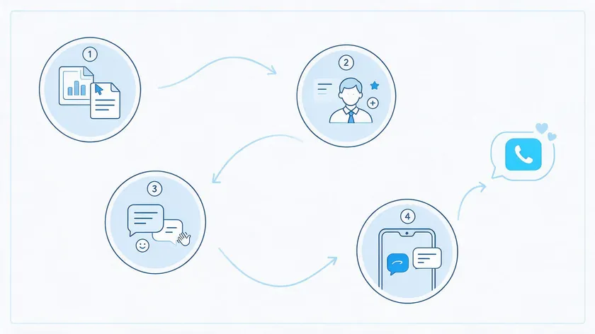 Four-step onboarding flow diagram for setting up a WhatsApp API provider connection