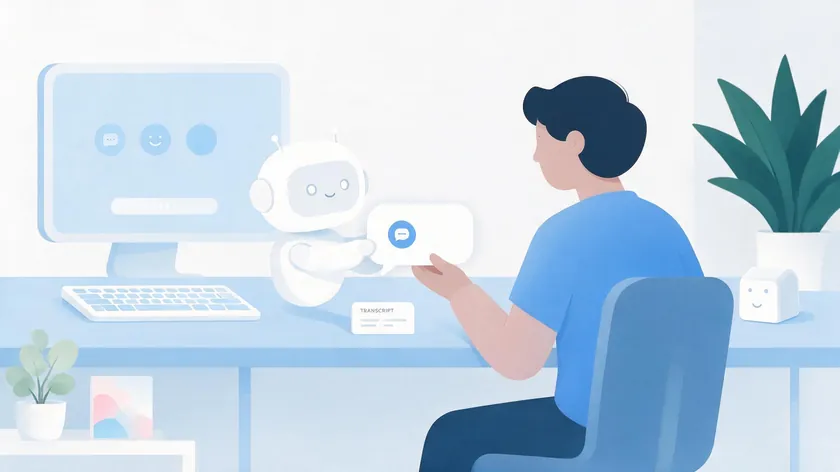 Illustration of a chatbot handing off a customer conversation to a human agent along with the full chat history.