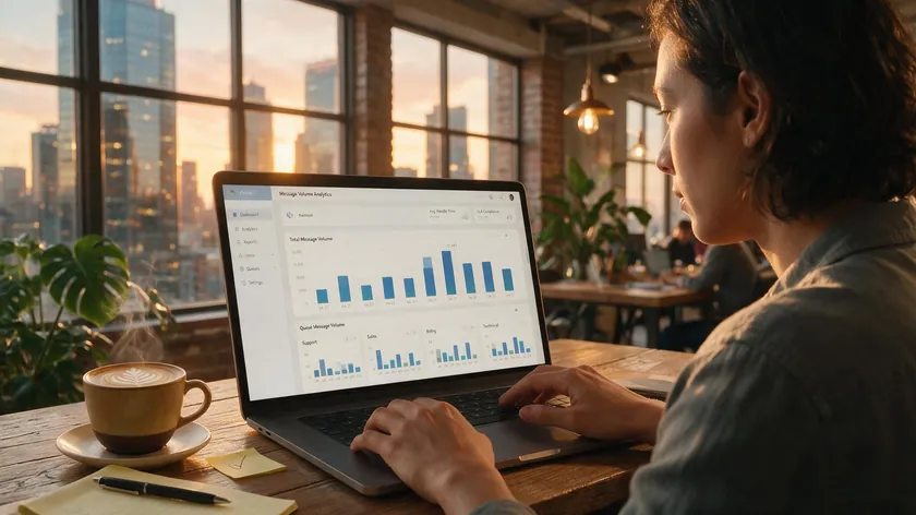 Team member reviewing an analytics dashboard to manage and reduce WhatsApp business cost.
