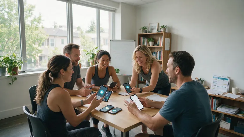 Real-world groups, like a school and a small business, using WhatsApp communities they created