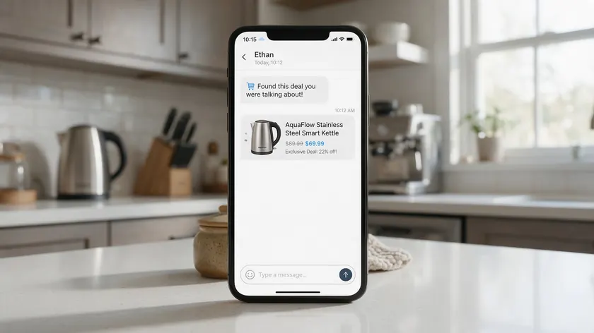 Smartphone screen showing a WhatsApp cart-abandonment recovery notification for an online retail order.