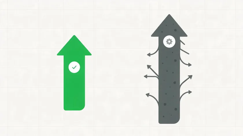 Two arrow illustrations comparing a simple no-code WhatsApp form builder path against a more complex integration setup.