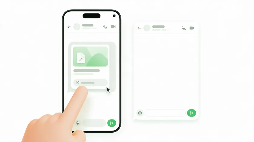 Sending a WhatsApp link in a chat so the other person can start a conversation