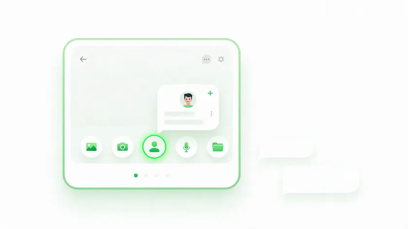 WhatsApp attachment menu with the Contact option highlighted