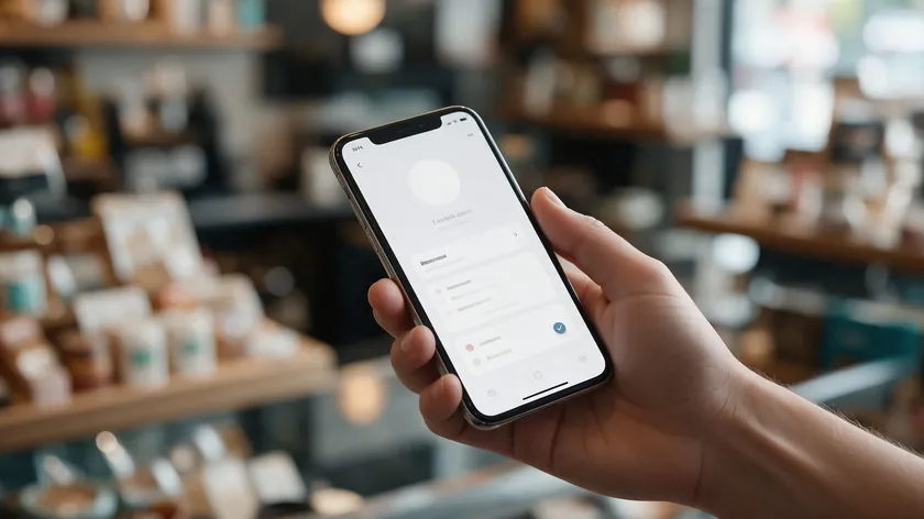 Hand holding a phone that shows a business profile, one key difference in whatsapp vs whatsapp business